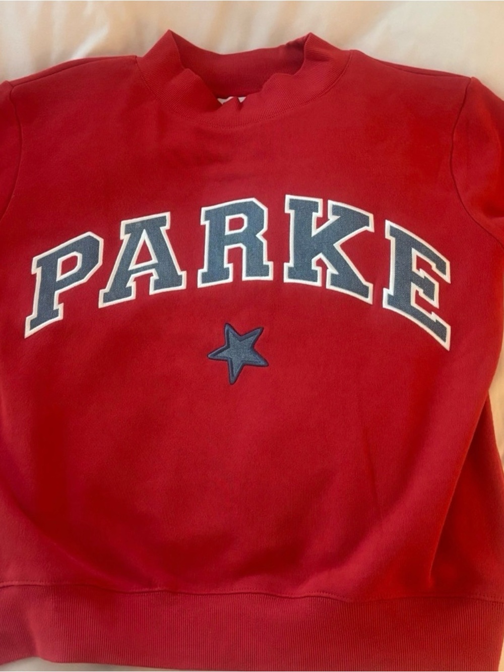 Coastal Red PARKE Logo Sweatshirt with Blue Star - Picture 2 of 2